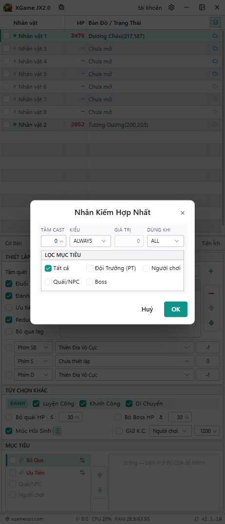 Cài đặt một dòng kỹ năng