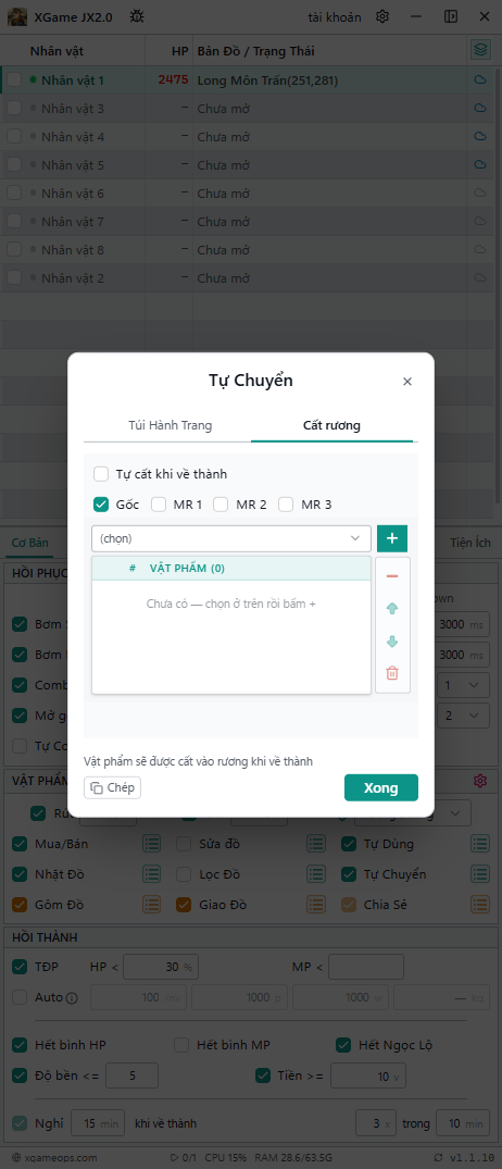 Tab Cất rương